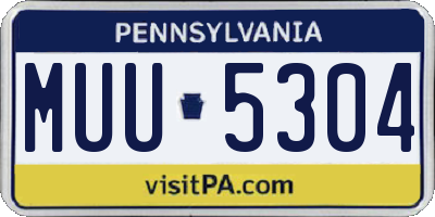PA license plate MUU5304