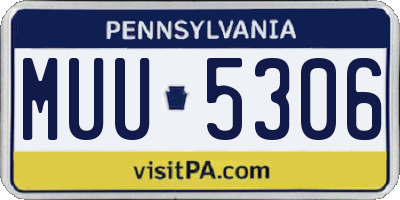 PA license plate MUU5306