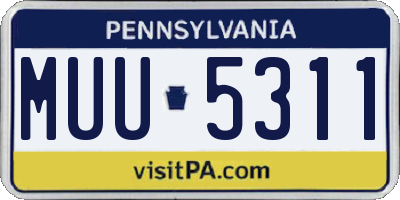 PA license plate MUU5311