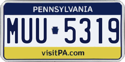 PA license plate MUU5319