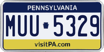 PA license plate MUU5329
