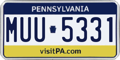 PA license plate MUU5331
