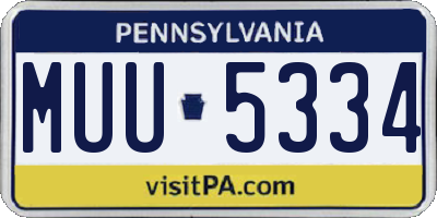 PA license plate MUU5334