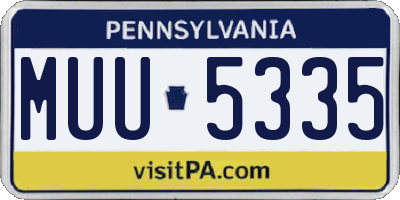 PA license plate MUU5335