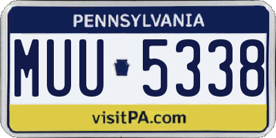 PA license plate MUU5338
