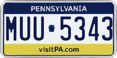 PA license plate MUU5343