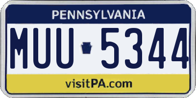 PA license plate MUU5344