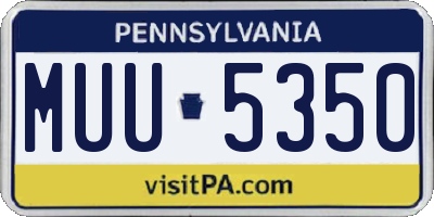 PA license plate MUU5350