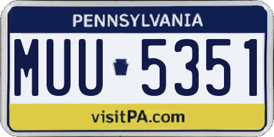 PA license plate MUU5351