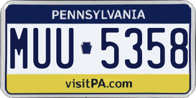 PA license plate MUU5358
