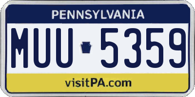 PA license plate MUU5359