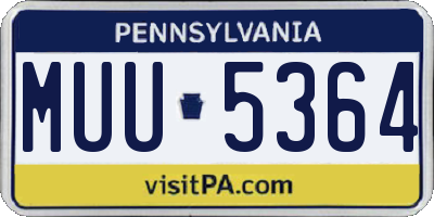 PA license plate MUU5364