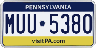 PA license plate MUU5380