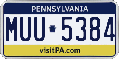 PA license plate MUU5384