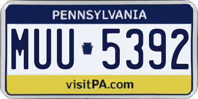 PA license plate MUU5392