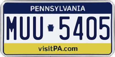 PA license plate MUU5405