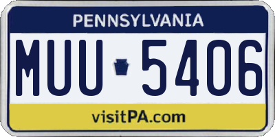 PA license plate MUU5406