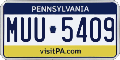 PA license plate MUU5409