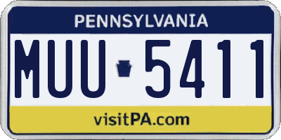 PA license plate MUU5411