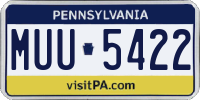 PA license plate MUU5422