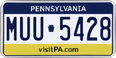PA license plate MUU5428