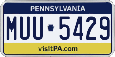 PA license plate MUU5429