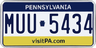 PA license plate MUU5434