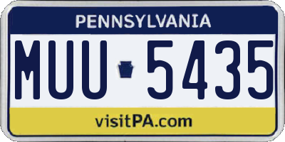 PA license plate MUU5435