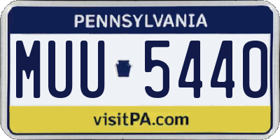 PA license plate MUU5440