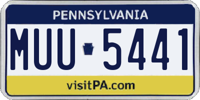 PA license plate MUU5441