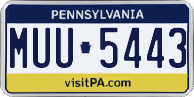 PA license plate MUU5443