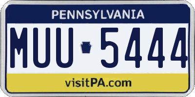 PA license plate MUU5444