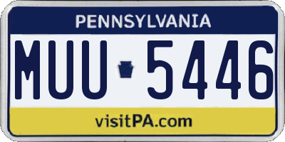 PA license plate MUU5446