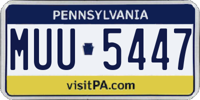PA license plate MUU5447