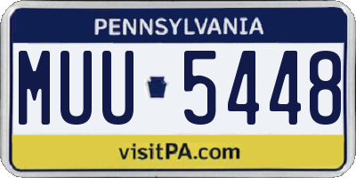 PA license plate MUU5448
