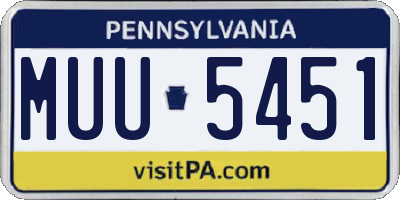 PA license plate MUU5451