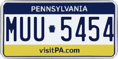 PA license plate MUU5454