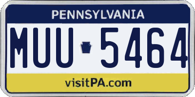 PA license plate MUU5464
