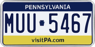 PA license plate MUU5467