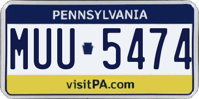 PA license plate MUU5474