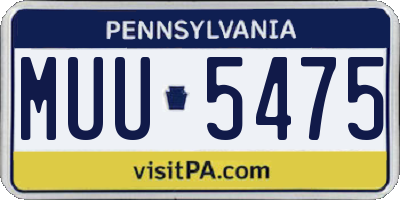 PA license plate MUU5475