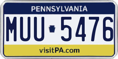 PA license plate MUU5476