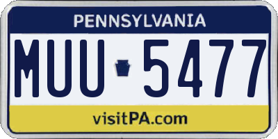 PA license plate MUU5477