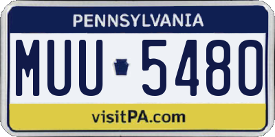 PA license plate MUU5480