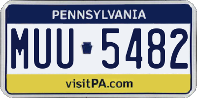 PA license plate MUU5482