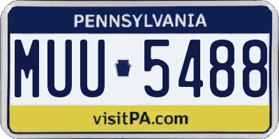 PA license plate MUU5488