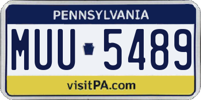PA license plate MUU5489