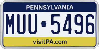 PA license plate MUU5496