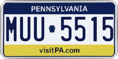 PA license plate MUU5515