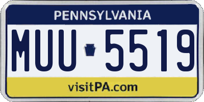PA license plate MUU5519